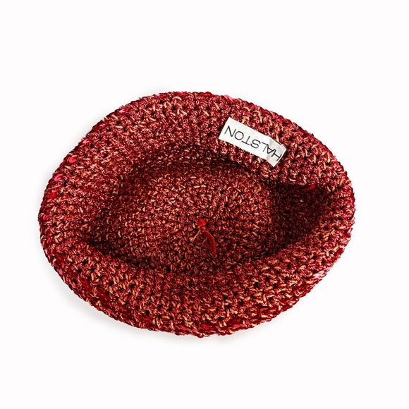 Vintage 1970s Halston Sequin Skull Cap Beanie – Red Disco Era Studio 54 Glam - Picture 11 of 12